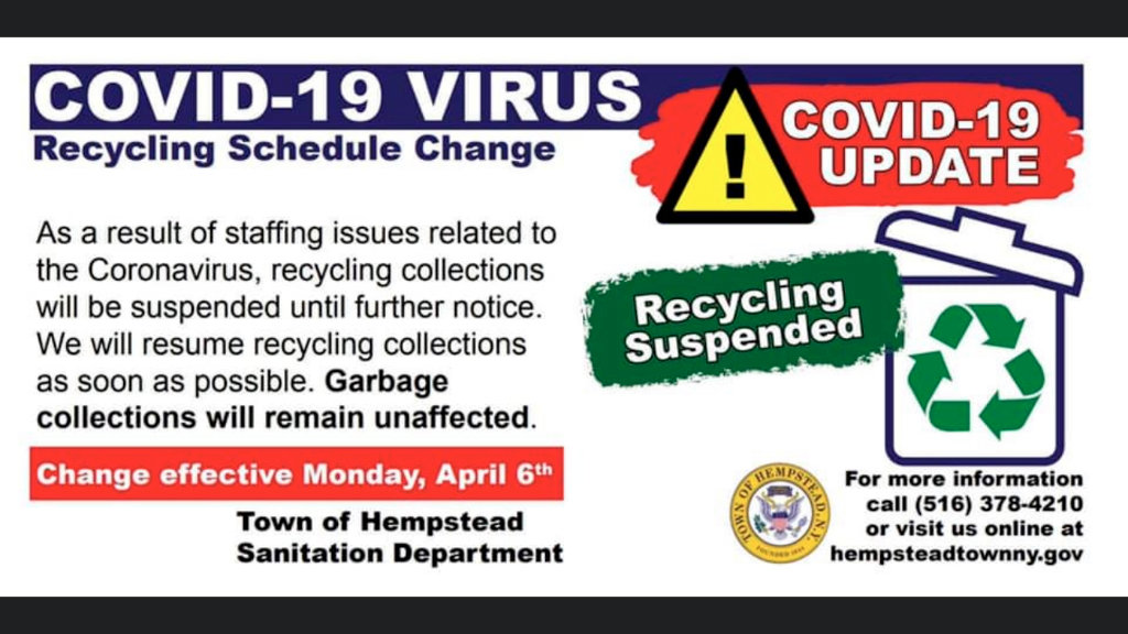 Town of Hempstead suspends recycling amid the pandemic Herald